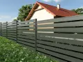 Nowoczesne ogrodzenie panelowe z drewnianymi wstawkami. Sprawdź montaż ogrodzenia panelowego cena i odmień swój ogród.