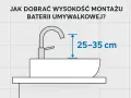 Wysokość umywalki nablatowej: optymalny montaż baterii to 25-35 cm nad jej krawędzią.
