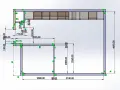 Projekt kuchni z wymiarami szafek. Widoczne linie pomocnicze i oznaczenia wymiarów w milimetrach, np. 4690,00 mm.