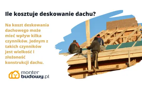 Pracownicy montują deskowanie dachu. Koszt deskowania dachu zależy od jego wielkości i złożoności konstrukcji.