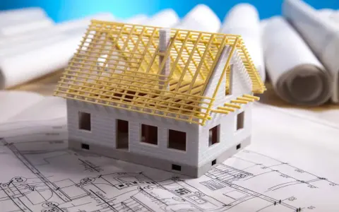 Model domu na planach architektonicznych. Zastanawiasz się, ile kosztuje adaptacja projektu?
