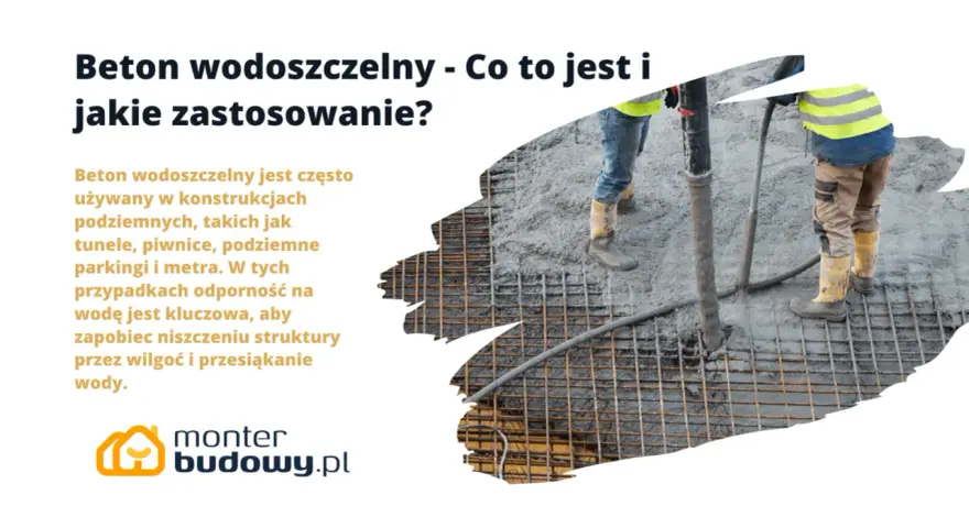 Pracownicy wylewają beton w8 na zbrojenie. Beton wodoszczelny chroni konstrukcje podziemne przed wilgocią.