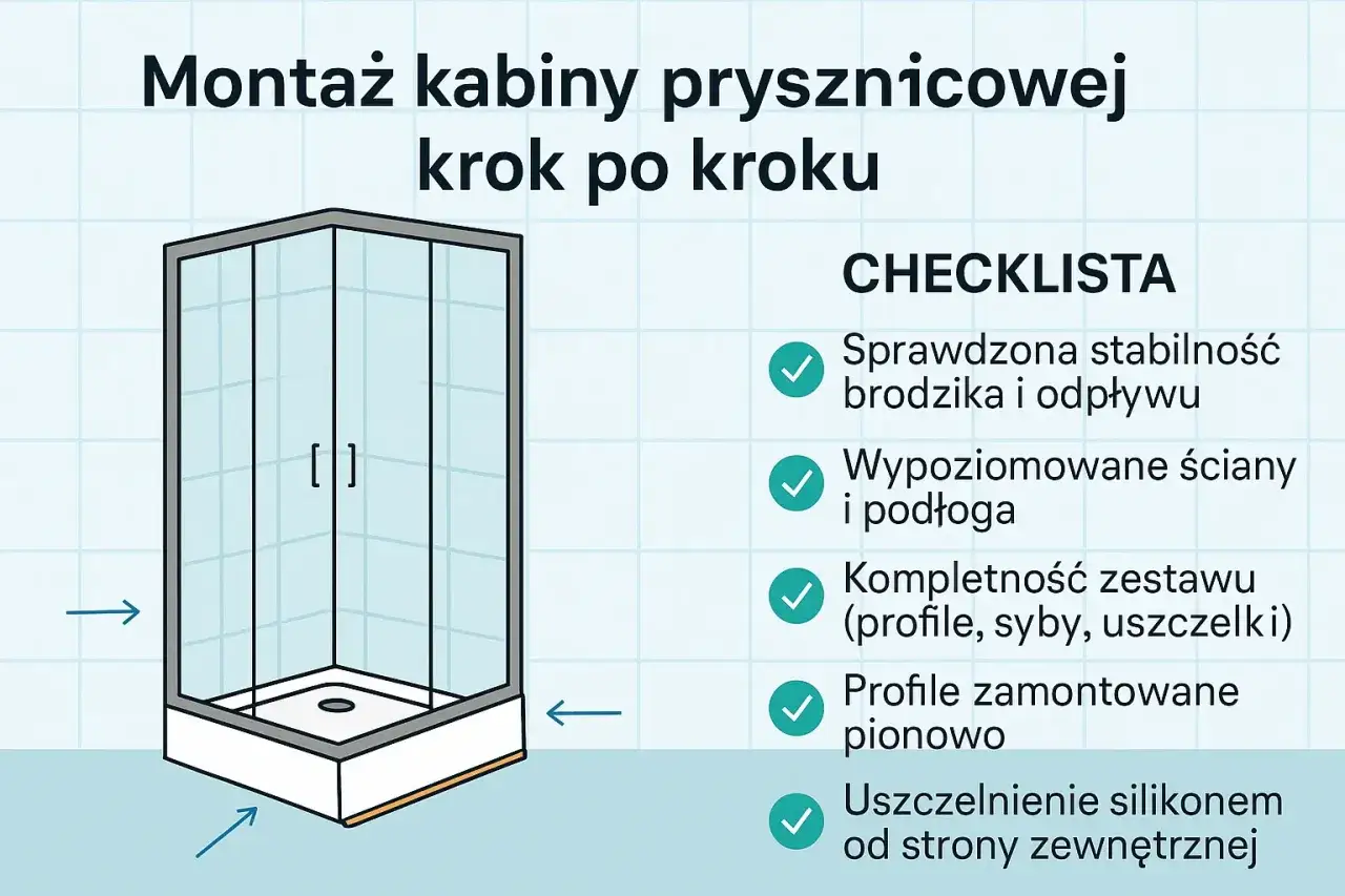 Instrukcja montażu kabiny prysznicowej krok po kroku. Sprawdź stabilność brodzika i odpływu, wypoziomuj ściany. Cena montażu kabiny prysznicowej zależy od wielu czynników.